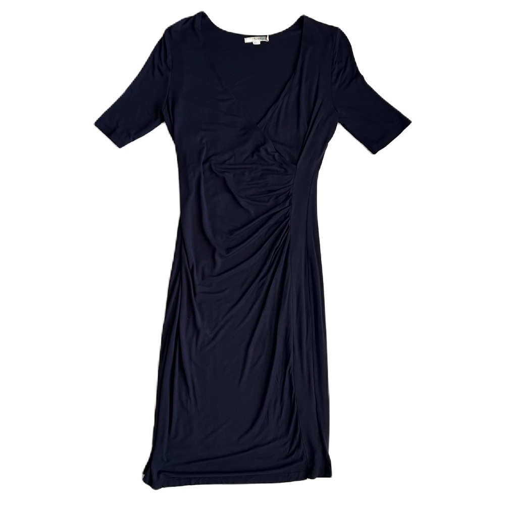 Boden‎ Dress Women's Navy Blue Wrap Style V-Neck ½ Sleeve 10R
